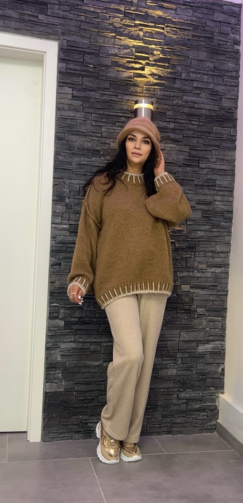 Lang Pulli Stehkragen