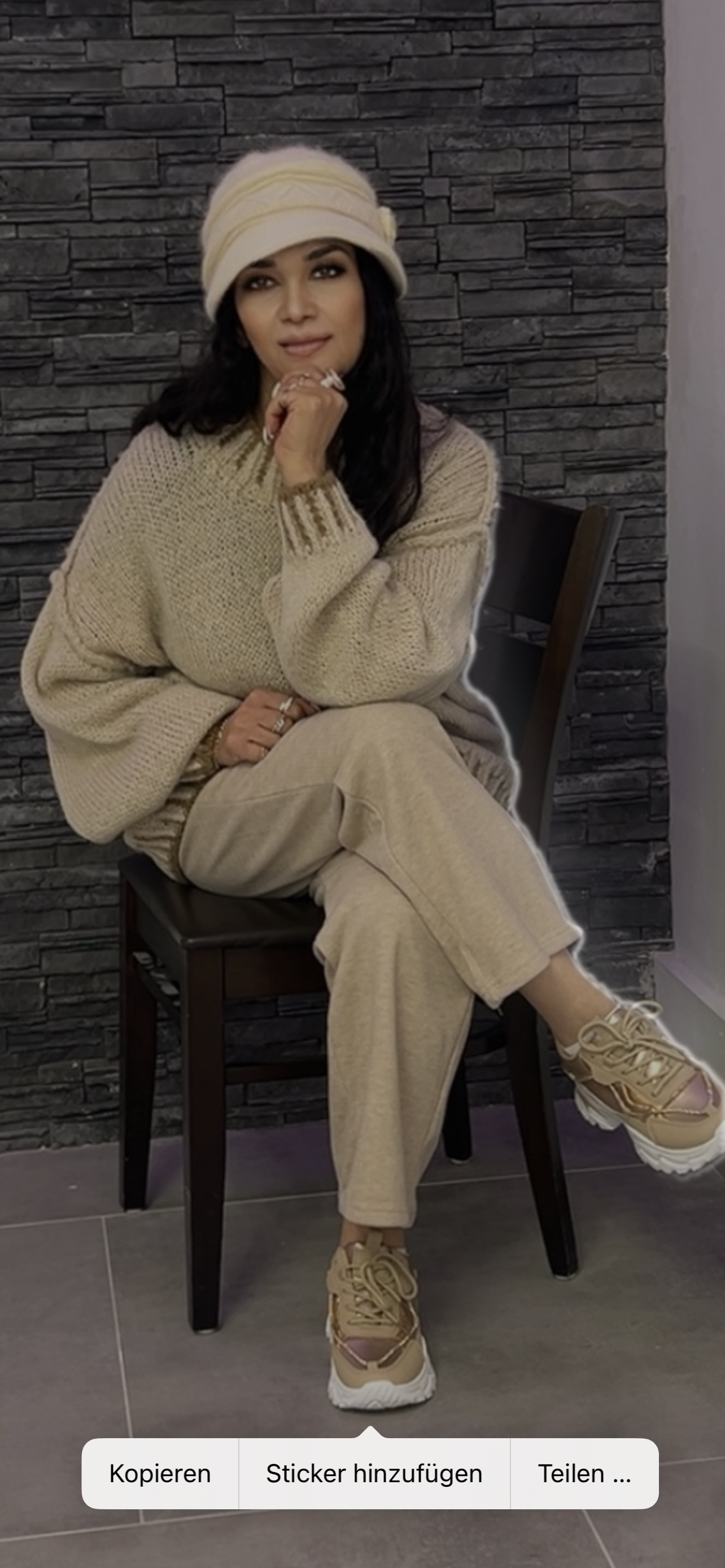 Lang Pulli Stehkragen